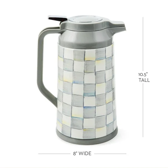 MACKENZIE-CHILDS Sterling Check Coffee Carafe in Sterling Check